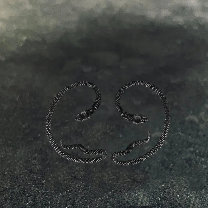 Black Crawling Snake Stainless Steel Ear Cuffs sold by GTHIC