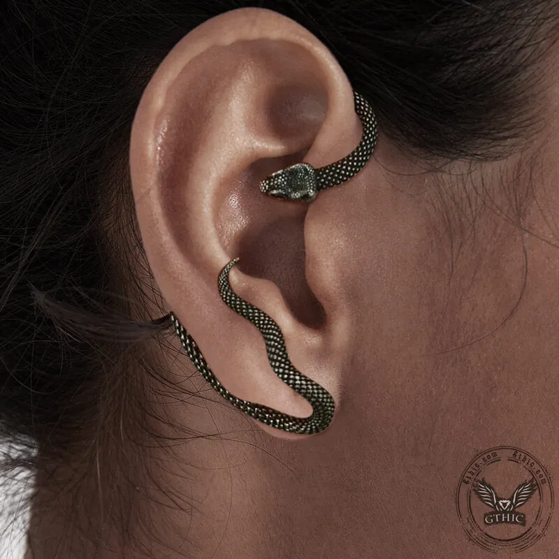Black Crawling Snake Stainless Steel Ear Cuffs sold by GTHIC product image thumbnail 2