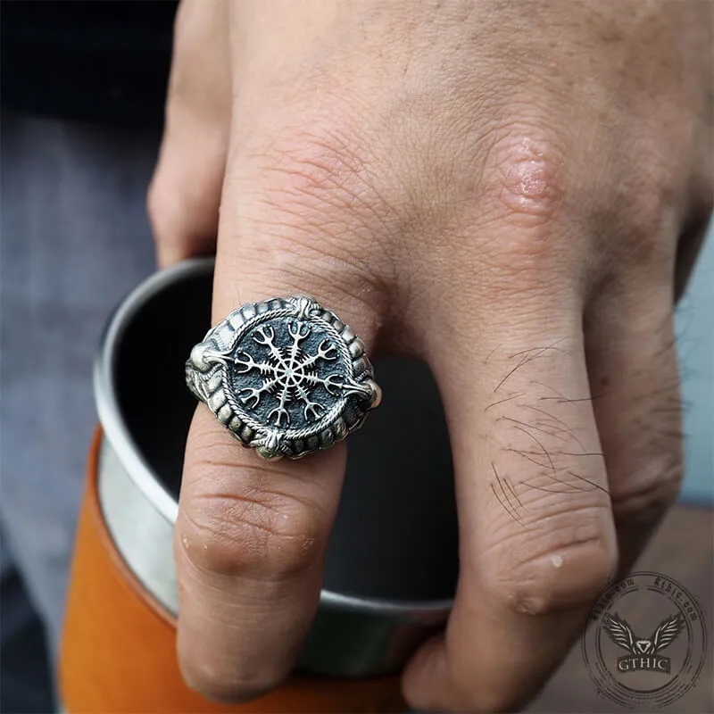 Vintage Helm of Awe Symbol Skull Sterling Silver Ring sold by GTHIC product image thumbnail 2