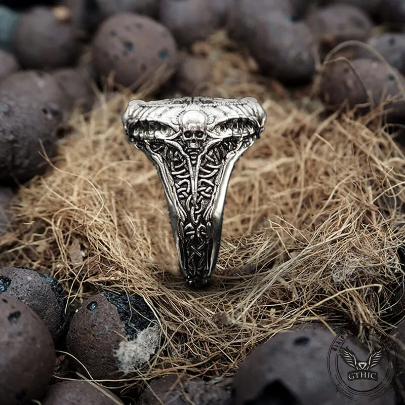 Vintage Helm of Awe Symbol Skull Sterling Silver Ring sold by GTHIC product image thumbnail 5