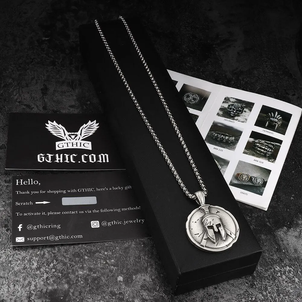 Spartan Warrior Helmet Pure Tin Necklace sold by GTHIC product image thumbnail 5