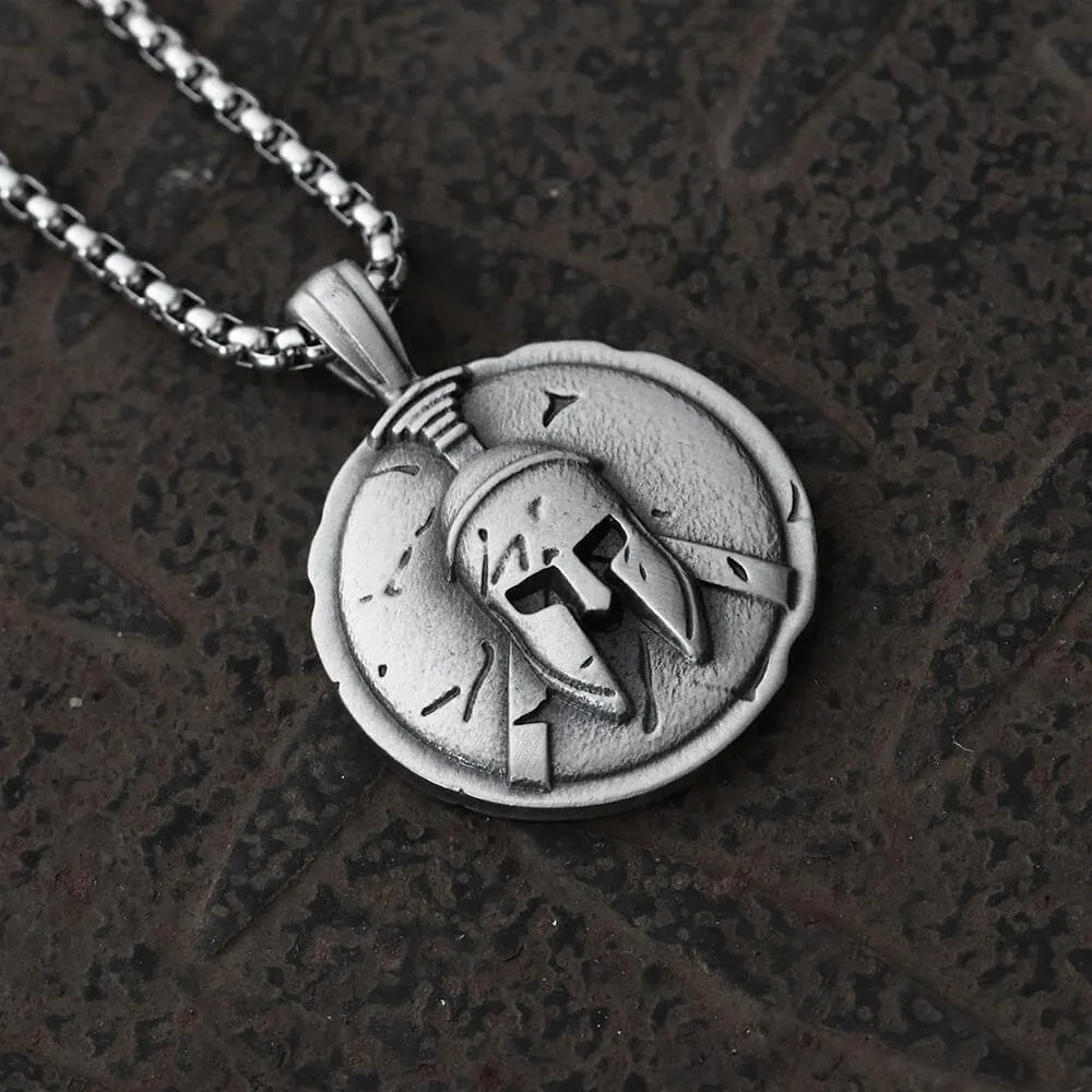 Spartan Warrior Helmet Pure Tin Necklace sold by GTHIC product image thumbnail 2