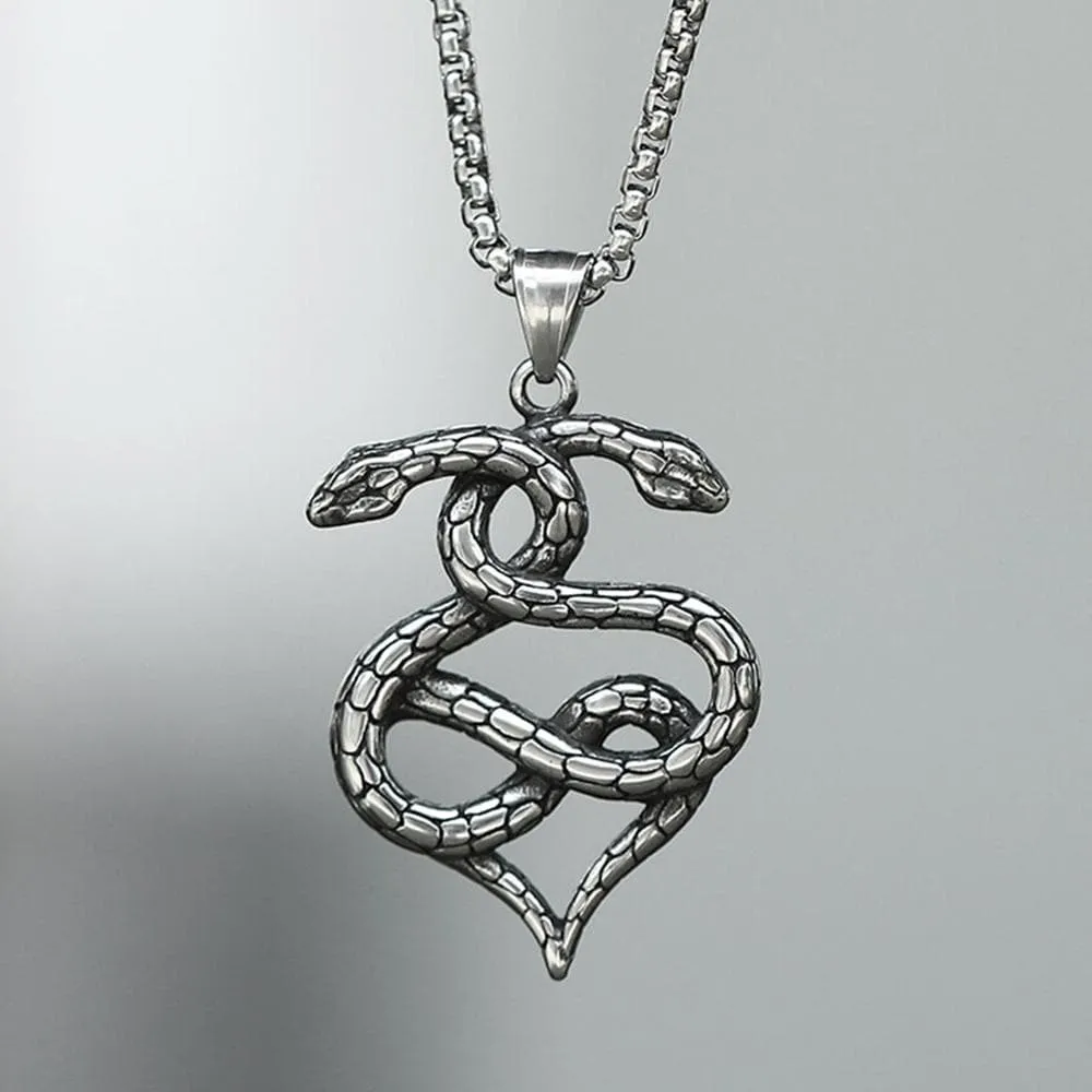 Double-Snake Winding Stainless Steel Pendant sold by GTHIC