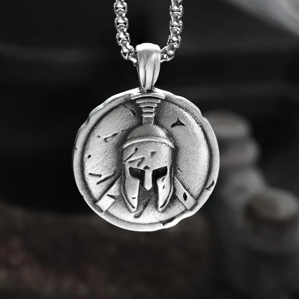 Spartan Warrior Helmet Pure Tin Necklace sold by GTHIC