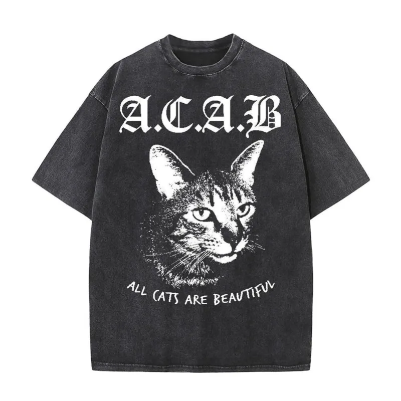 Vintage Washed ACAB Cat T-shirt sold by GTHIC