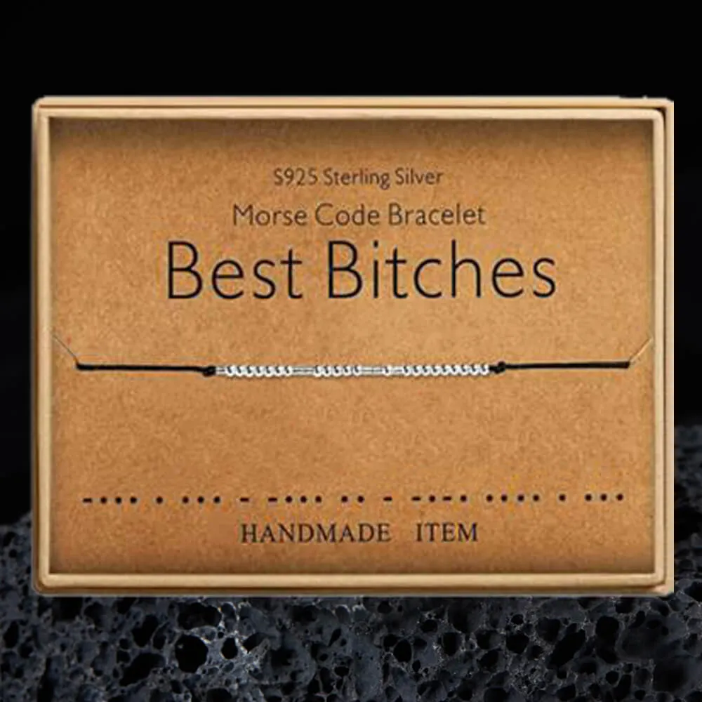 Best Bitches Morse Code Sterling Silver Bracelet sold by GTHIC product image thumbnail 3