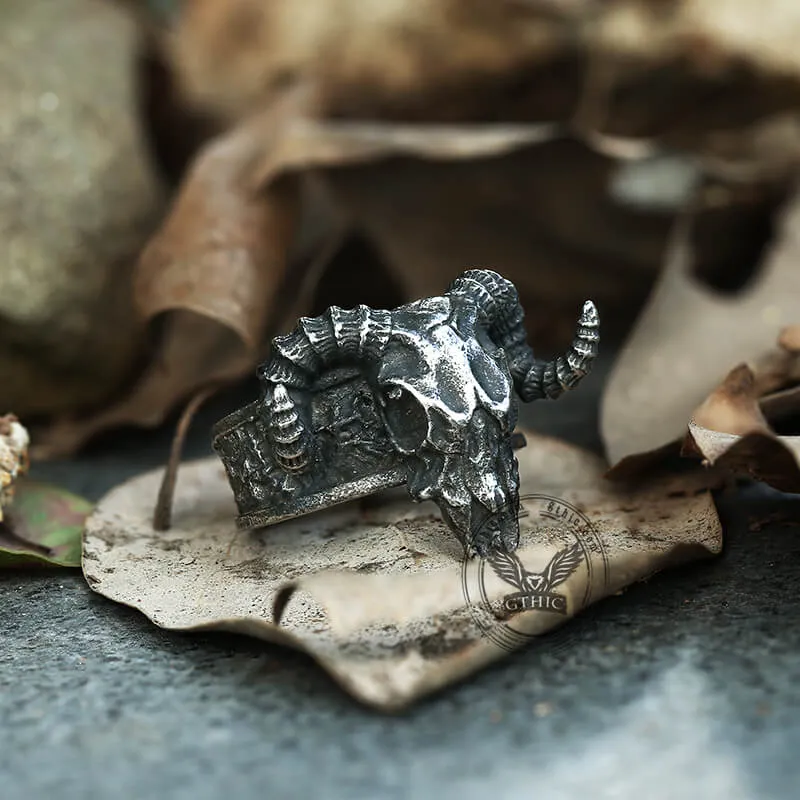Horned Goat Stainless Steel Satan Ring sold by GTHIC product image thumbnail 2