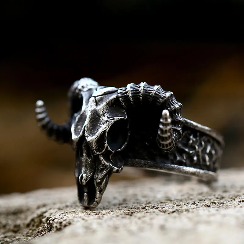 Horned Goat Stainless Steel Satan Ring sold by GTHIC