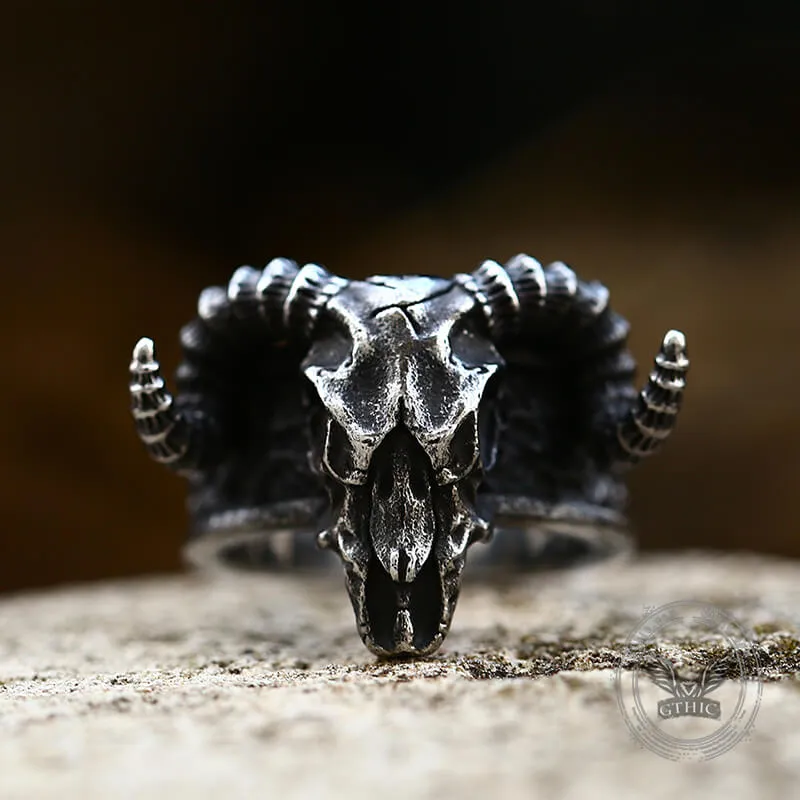 Horned Goat Stainless Steel Satan Ring sold by GTHIC product image thumbnail 5