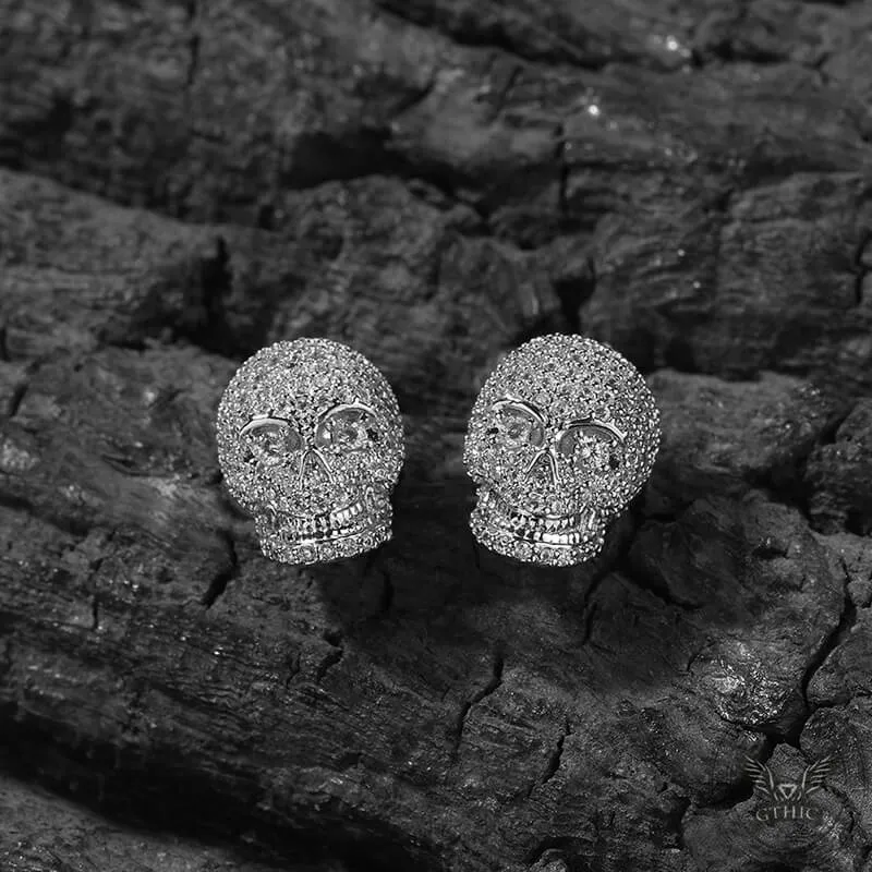 Gothic Skull Zircon Brass Stud Earrings sold by GTHIC