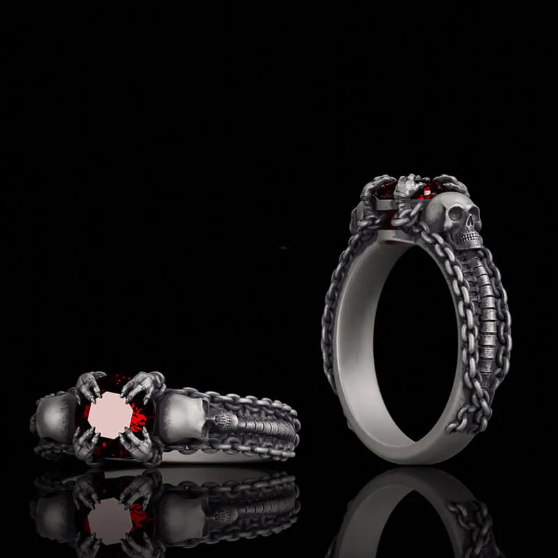 Treasure Keeper Sterling Silver Skull Ring sold by GTHIC