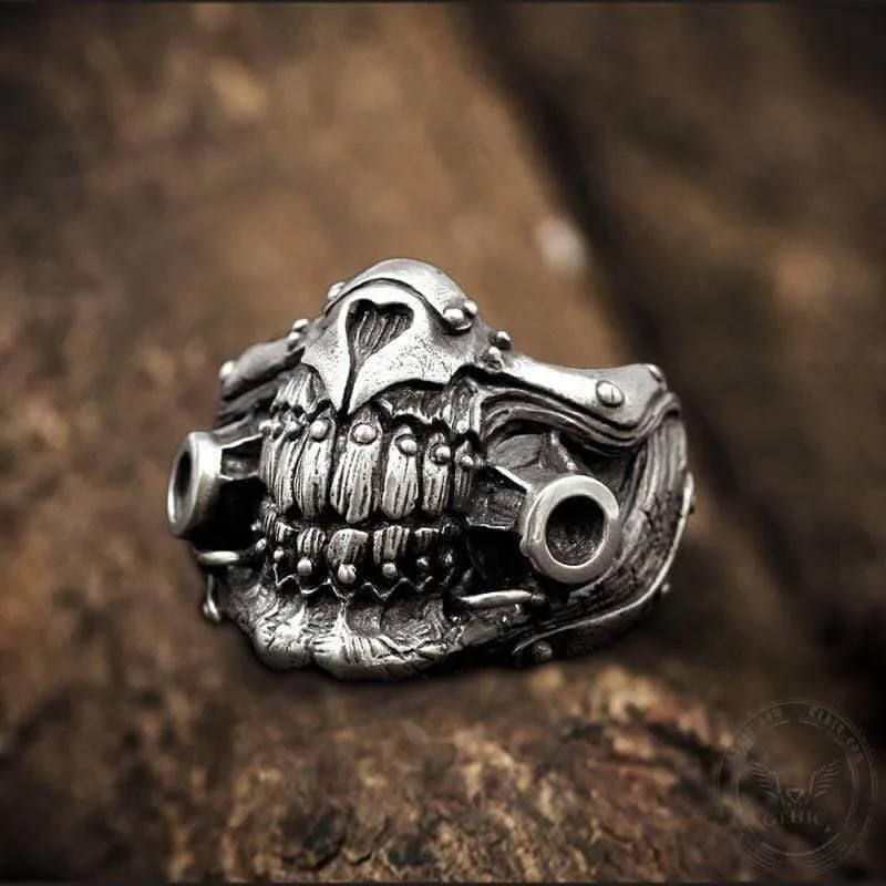 Unique Face Shield Sterling Silver Ring sold by GTHIC product image thumbnail 4
