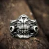 Unique Face Shield Sterling Silver Ring sold by GTHIC