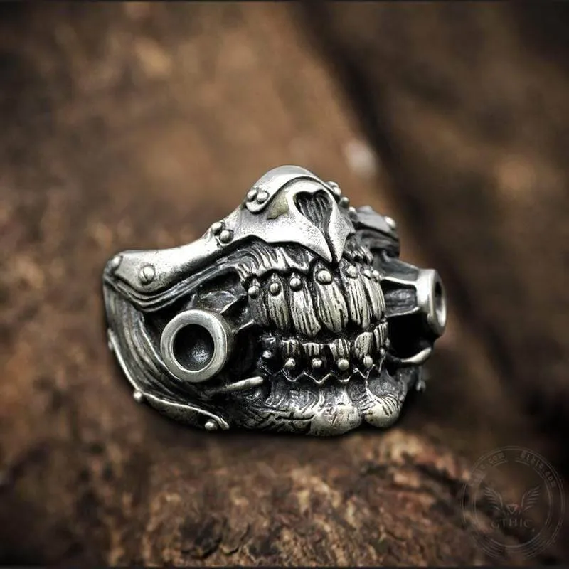 Unique Face Shield Sterling Silver Ring sold by GTHIC product image thumbnail 3