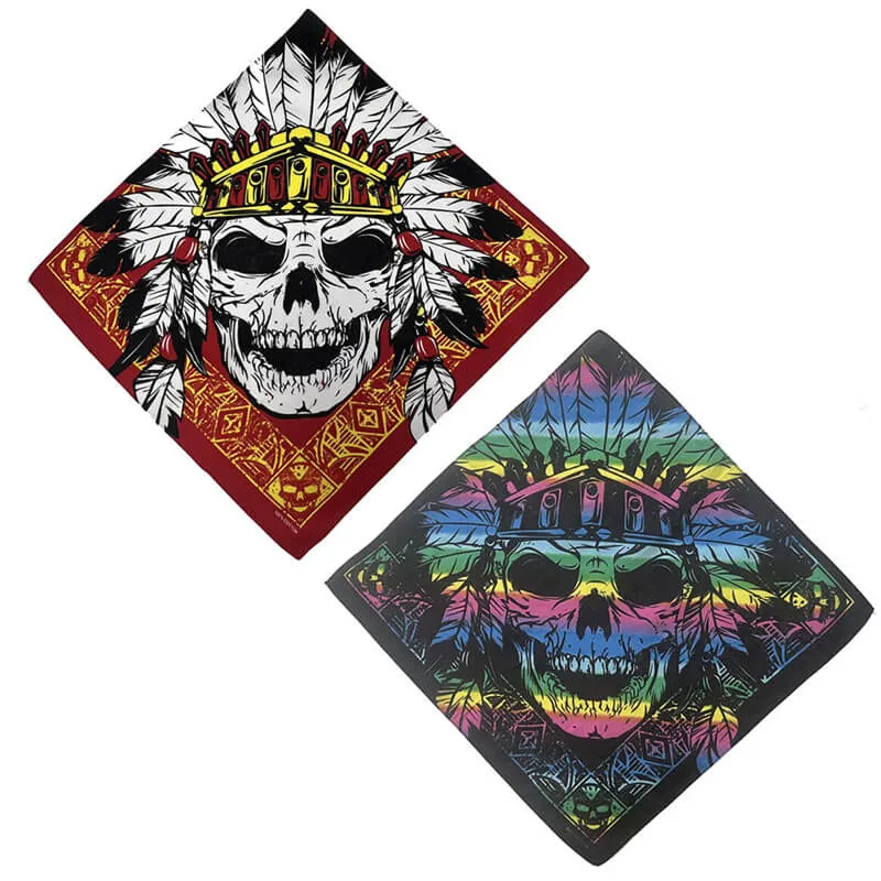 Indian Skull Cotton Square Scarf sold by GTHIC product image thumbnail 3
