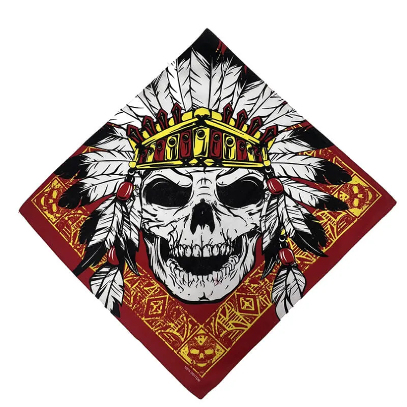 Indian Skull Cotton Square Scarf sold by GTHIC
