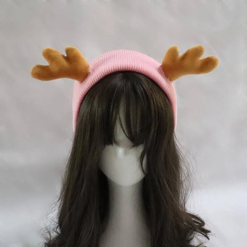 Elk Horned Knitted Christmas Beanie Hat sold by GTHIC product image thumbnail 3