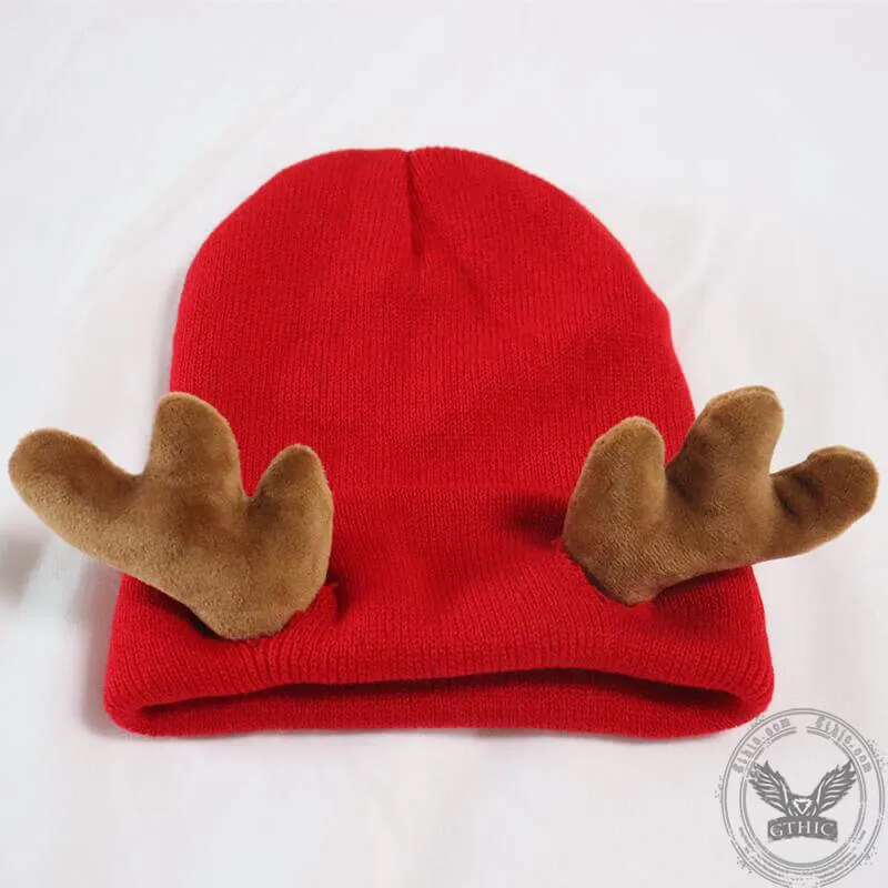 Elk Horned Knitted Christmas Beanie Hat sold by GTHIC product image thumbnail 5