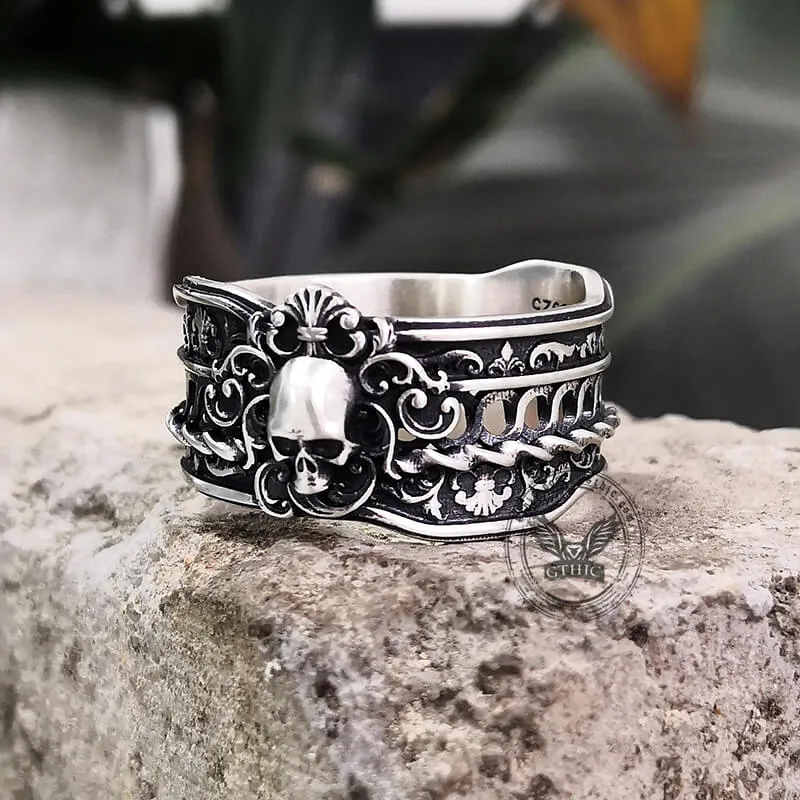Goth Skull Sterling Silver Ring sold by GTHIC product image thumbnail 3