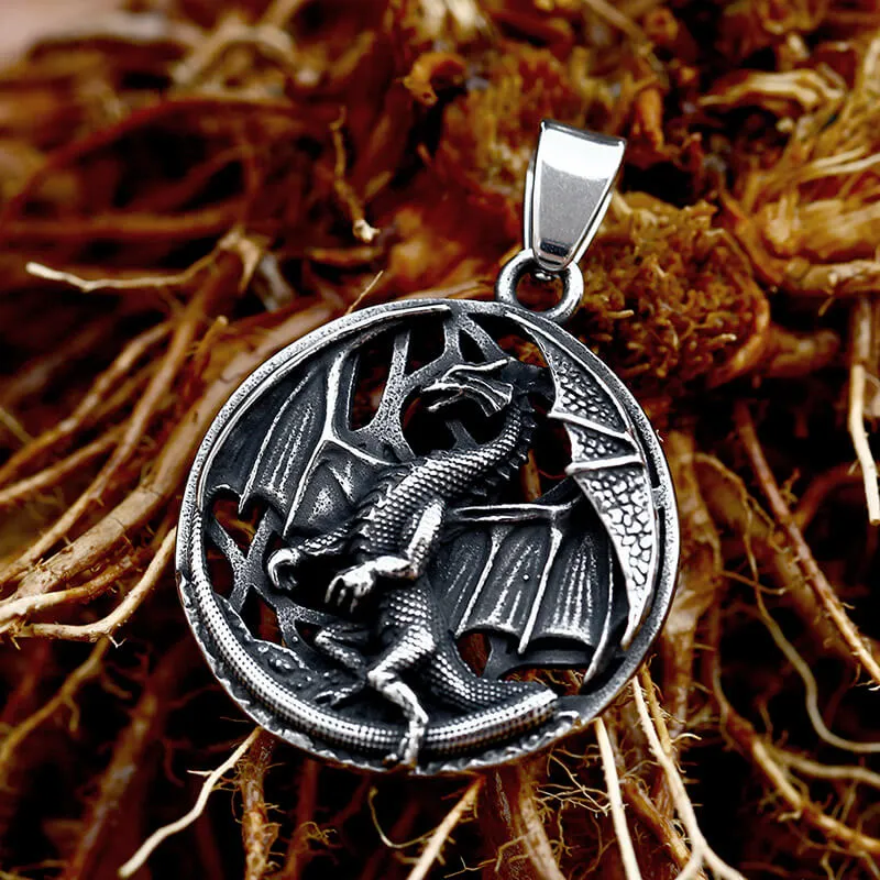 Flying Dragon Amulet Stainless Steel Pendant sold by GTHIC product image thumbnail 4