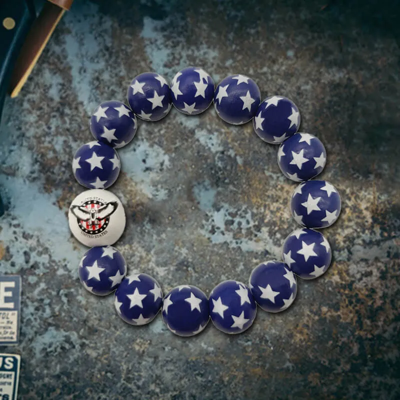 American Flag Wood Beaded Bracelet sold by GTHIC product image thumbnail 4