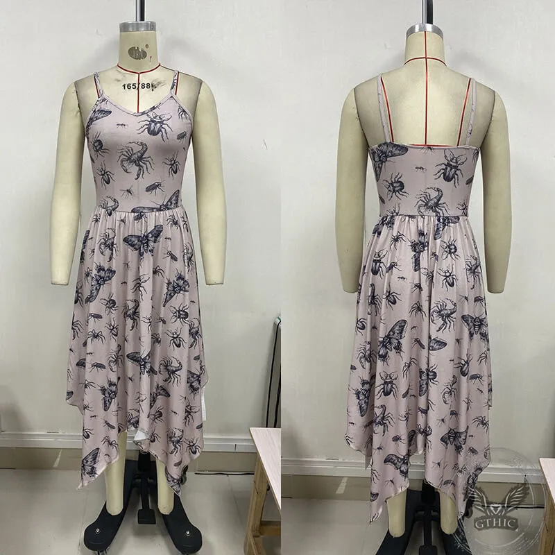 Gothic Insect Print Irregular Hem Slip Dress sold by GTHIC product image thumbnail 4