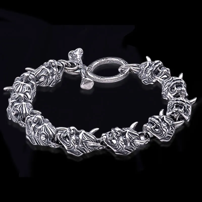 Hannya Oni Mask Sterling Silver Bracelet sold by GTHIC