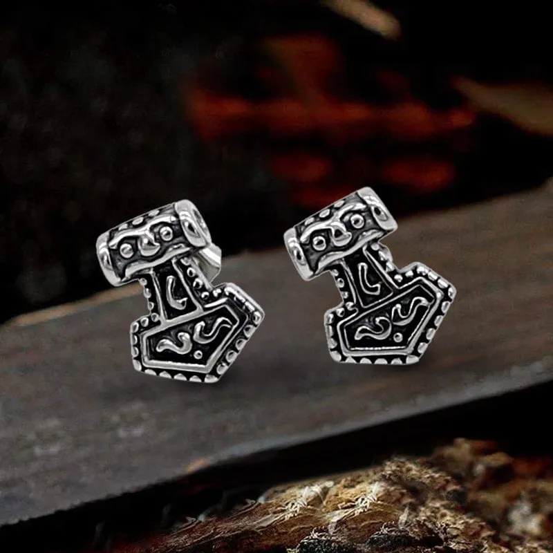 Mjöllnir Hammer Stainless Steel Viking Earring sold by GTHIC