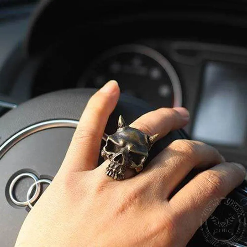 Horn Brass Skull Ring sold by GTHIC product image thumbnail 3