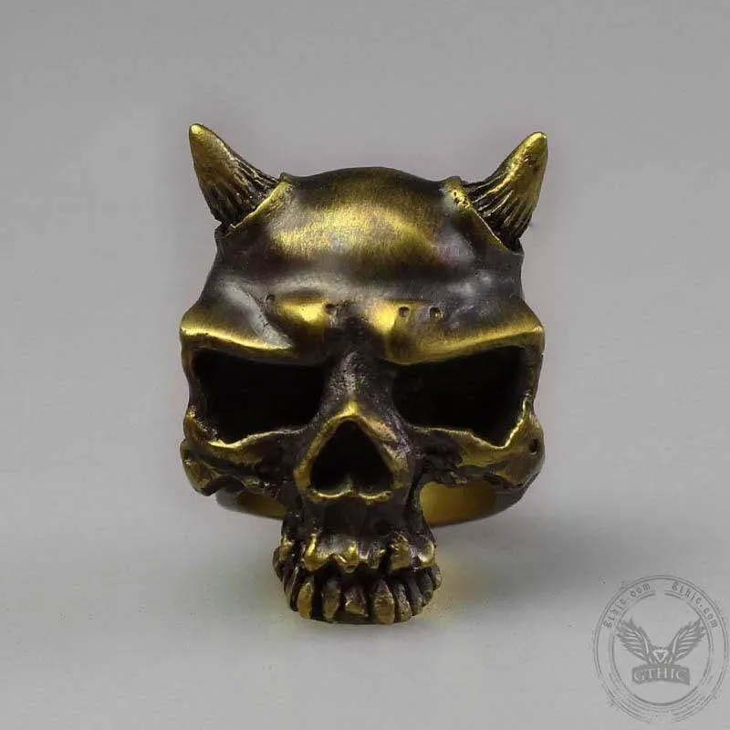 Horn Brass Skull Ring sold by GTHIC product image thumbnail 4