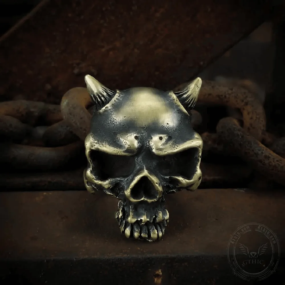 Horn Brass Skull Ring sold by GTHIC