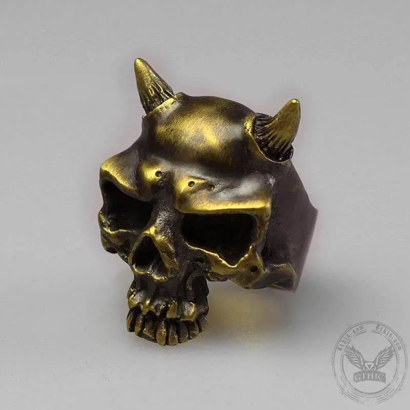 Horn Brass Skull Ring sold by GTHIC product image thumbnail 5