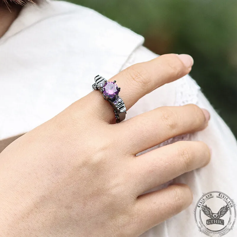 Black Skull Zircon Inlaid Brass Ring sold by GTHIC product image thumbnail 2