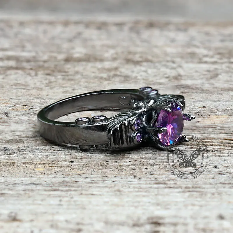 Black Skull Zircon Inlaid Brass Ring sold by GTHIC product image thumbnail 5