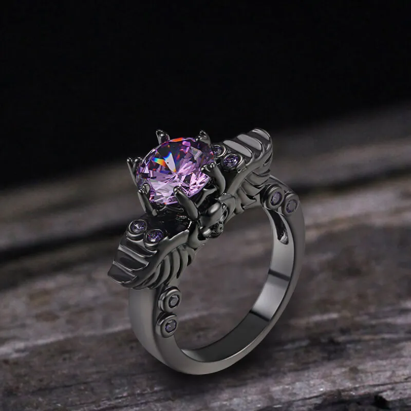 Black Skull Zircon Inlaid Brass Ring sold by GTHIC