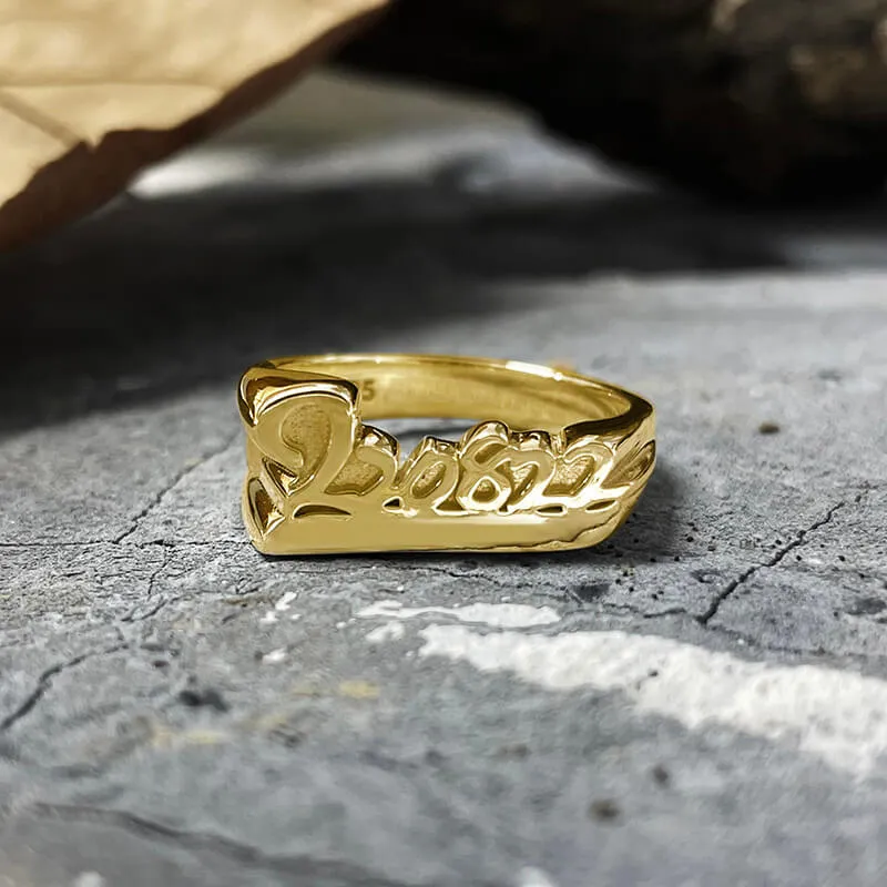 Sterling Silver Custom Script Name Ring sold by GTHIC