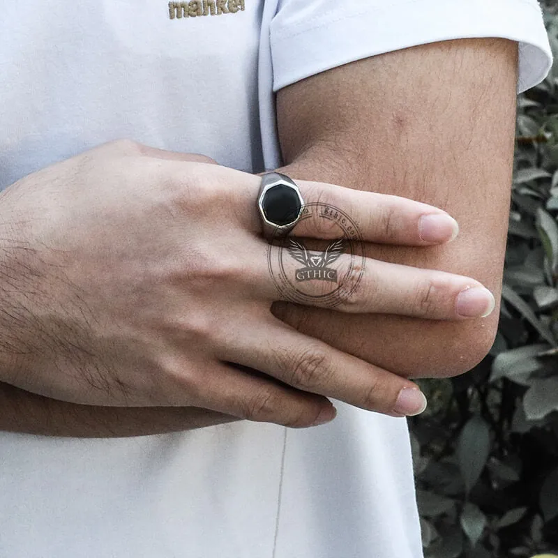 Classic Octagon Stainless Steel Ring sold by GTHIC product image thumbnail 2