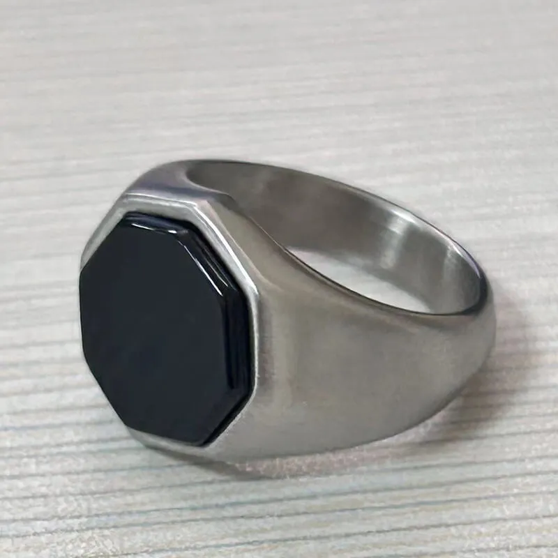 Classic Octagon Stainless Steel Ring sold by GTHIC product image thumbnail 3