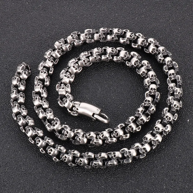 Heavy Skull Link Chain Stainless Steel Necklace sold by GTHIC product image thumbnail 4