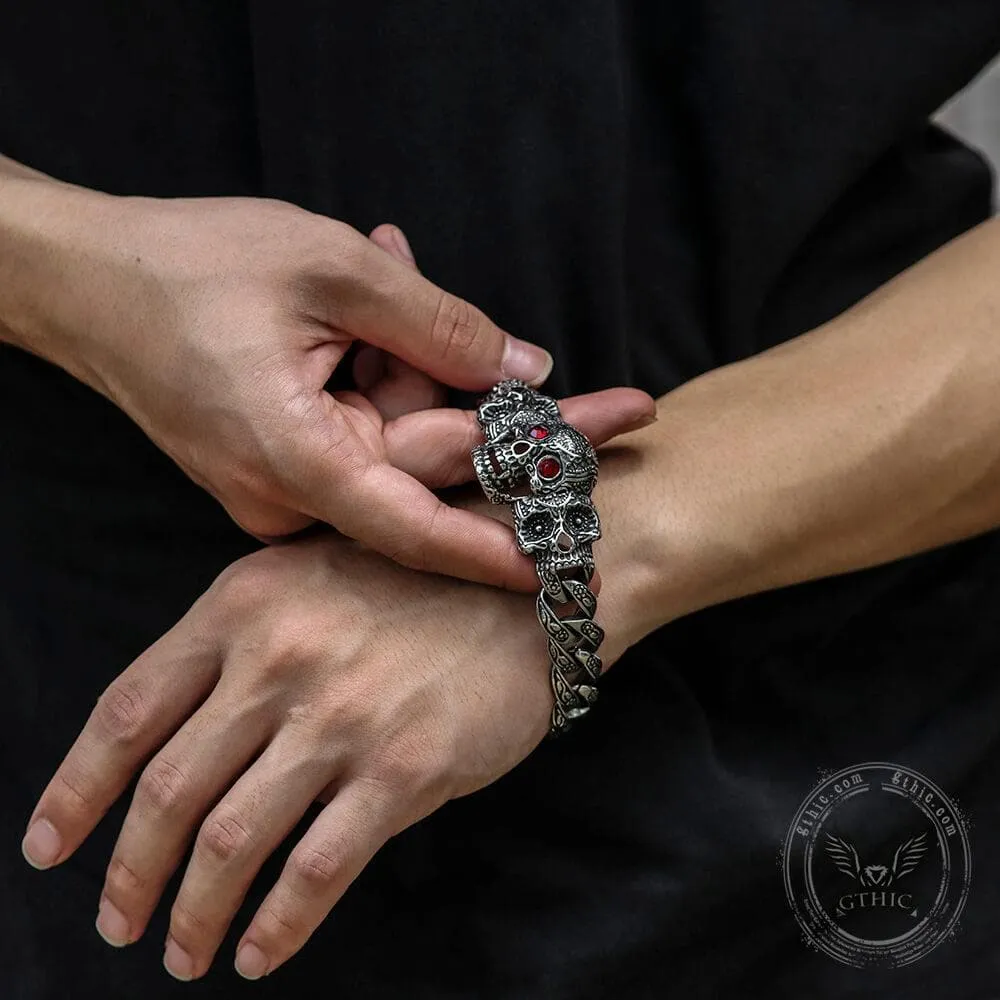 Vintage Skull Stainless Steel Bracelet sold by GTHIC product image thumbnail 3