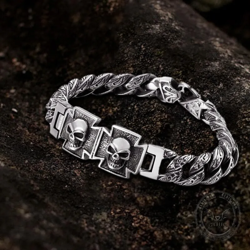 Vintage Skull Stainless Steel Bracelet sold by GTHIC product image thumbnail 4