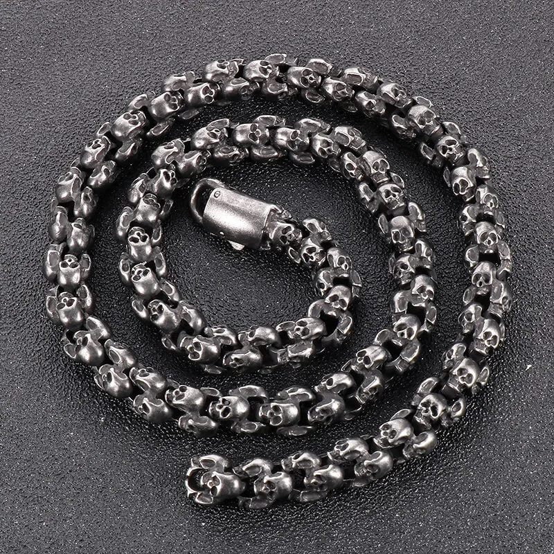 Heavy Skull Link Chain Stainless Steel Necklace sold by GTHIC product image thumbnail 5