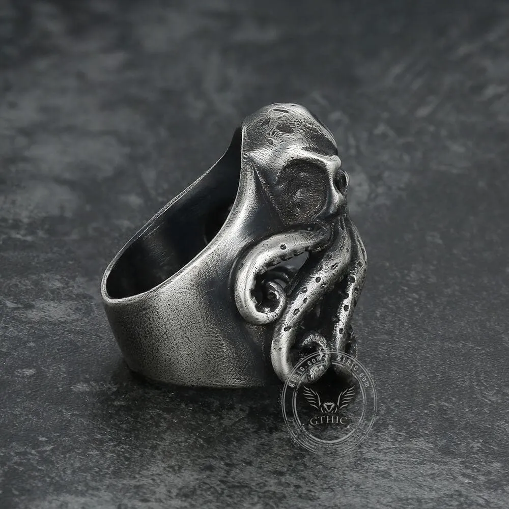 Octopus Skull Sterling Silver Animal Ring sold by GTHIC product image thumbnail 5