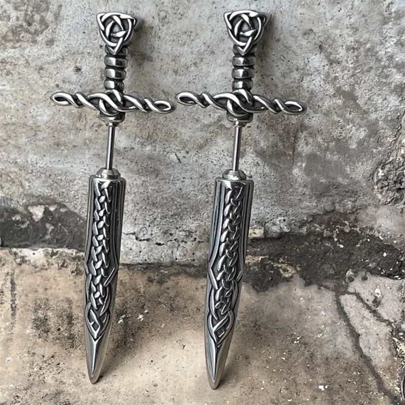 Viking Celtic Knot Sword Stainless Steel Earrings sold by GTHIC