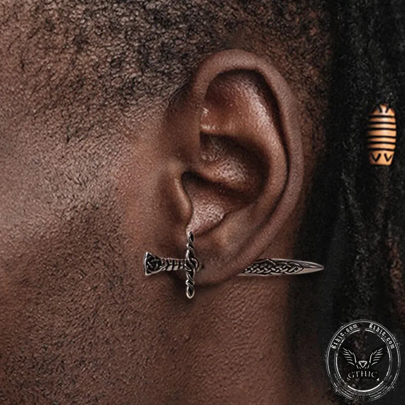 Viking Celtic Knot Sword Stainless Steel Earrings sold by GTHIC product image thumbnail 2