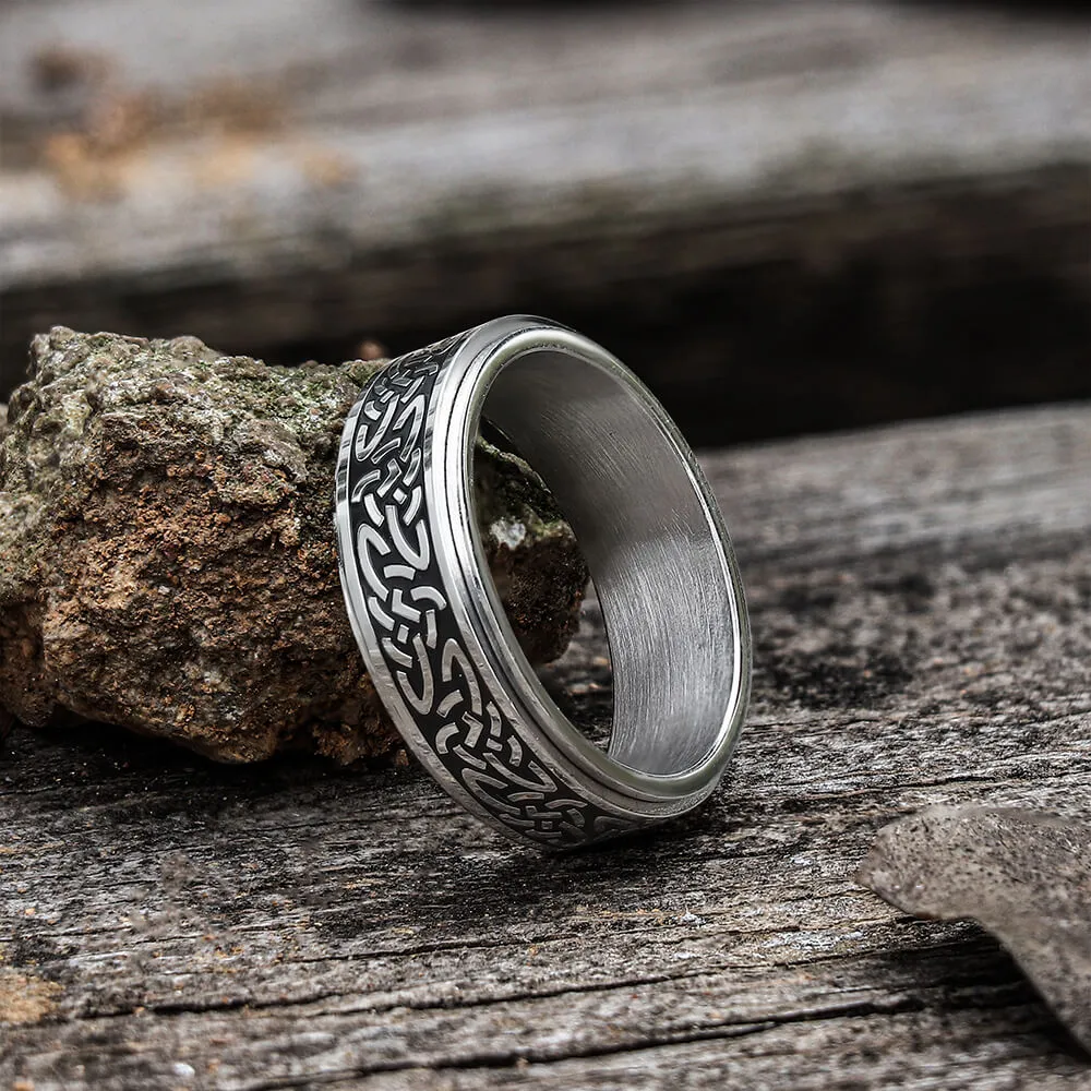 Triquetra Celtic Knot Stainless Steel Spinner Ring sold by GTHIC