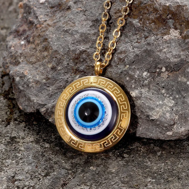 Gold Evil Eye Stainless Steel Necklace sold by GTHIC