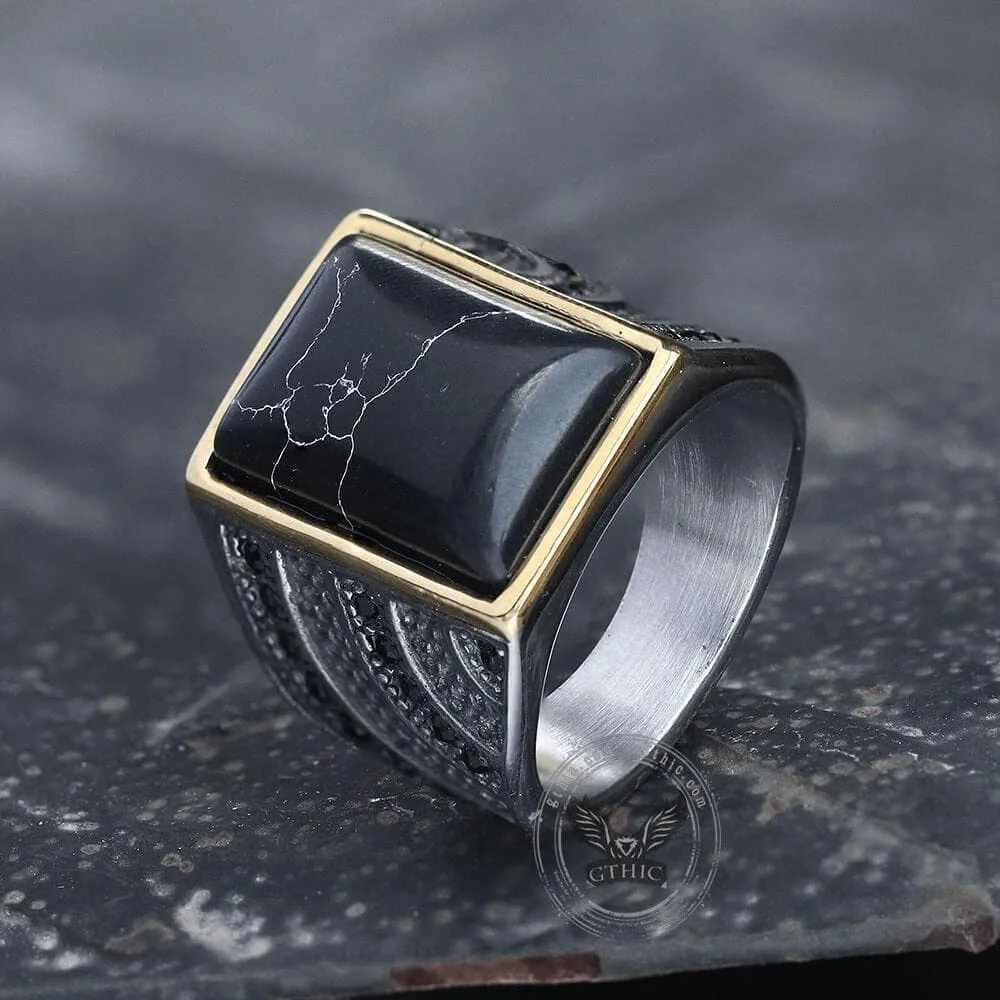Retro Black Stone Stainless Steel Zircon Ring sold by GTHIC product image thumbnail 3