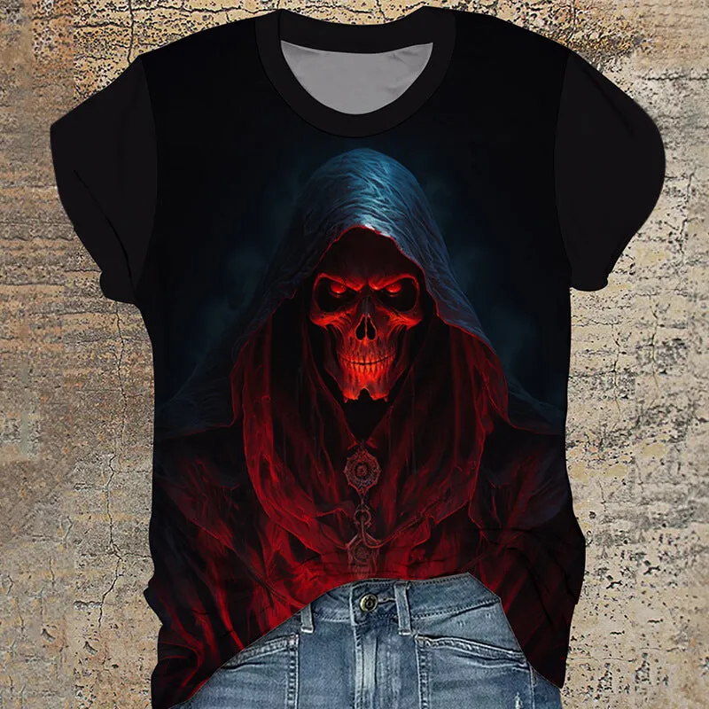 Gothic Skull Death Round Neck T-Shirt sold by GTHIC