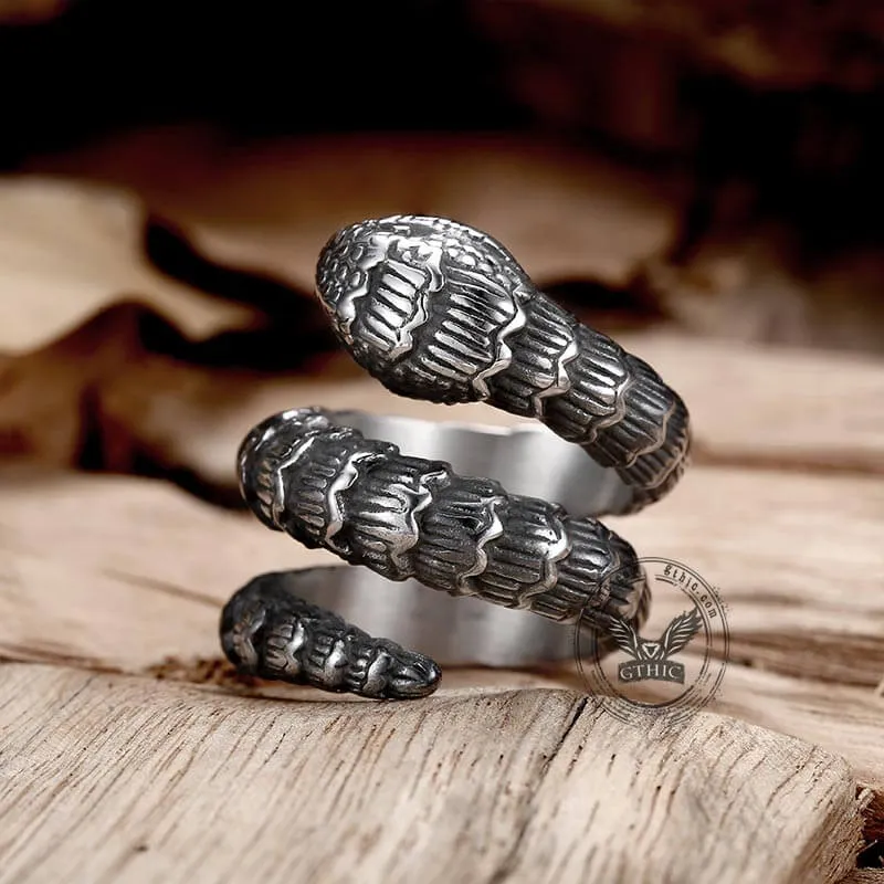 Punk Winding Snake Stainless Steel Animal Ring sold by GTHIC product image thumbnail 4